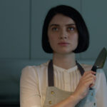 Eve Hewson looks menacing with knife in hand as Adele in Behind Her Eyes