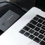 Samsung Portable SSD T7 Touch on editing desk