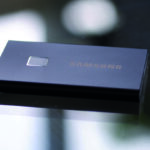 Samsung Portable SSD T7 Touch on glass table