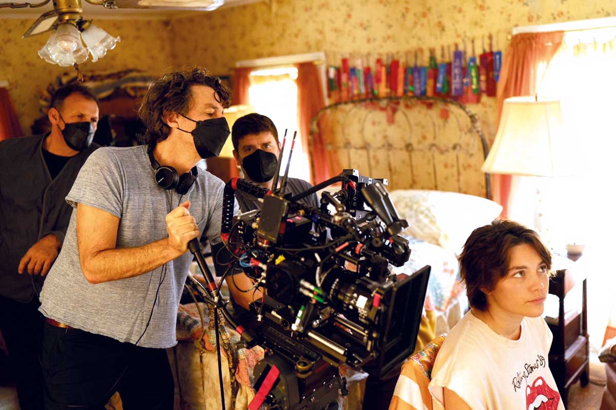 Fiore and Braff frame up on the set of A Good Person Fiore and Braff frame up on the set of A Good Person